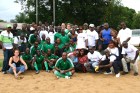 Robertson and colleagues in Monrovia at a soccer  match in 2009 (Courtesy of Heather Robertson)