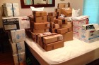 The Robertsons are using their guest room to store  the boxes of medical gloves. (Courtesy of Heather Robertson)