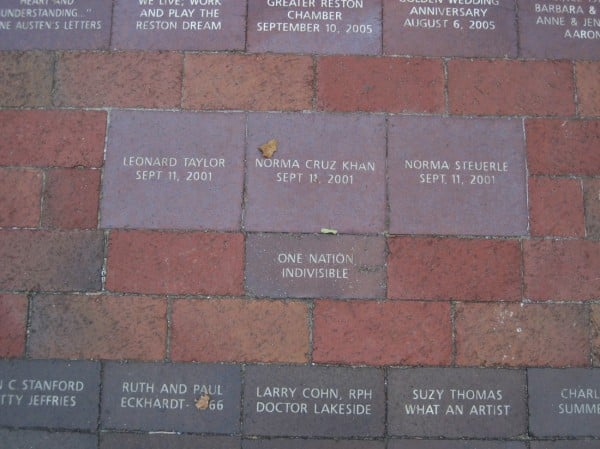 Commemorative bricks at Lake Anne Plaza/Credit: Fairfax County