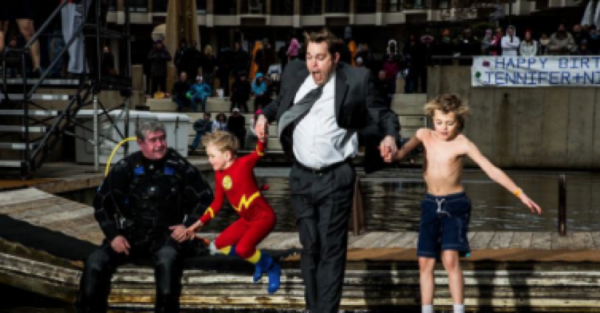 Reston's Mike Collins and sons participate in 6th Annual Virginia Polar Dip at Lake Anne/File photo