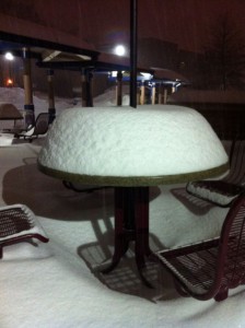 Overnight snowfall/Credit: Spence via Twitter