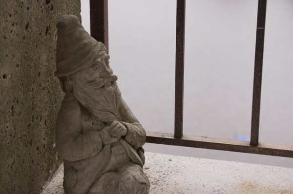 Gnome looks out over Lake Anne