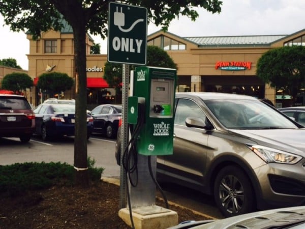Electric charging station at Whole Foods
