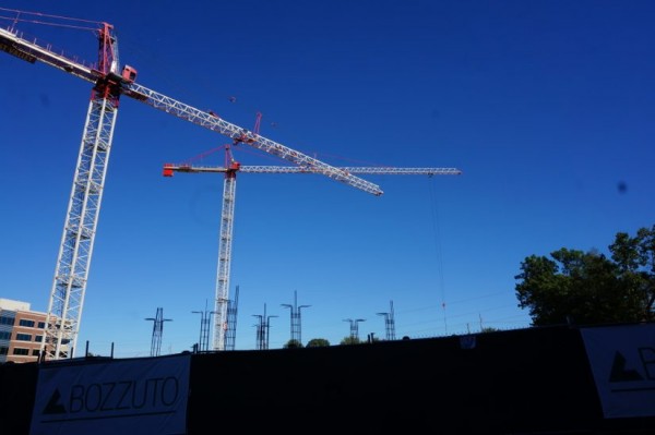 Crane at new residential construction in Reston