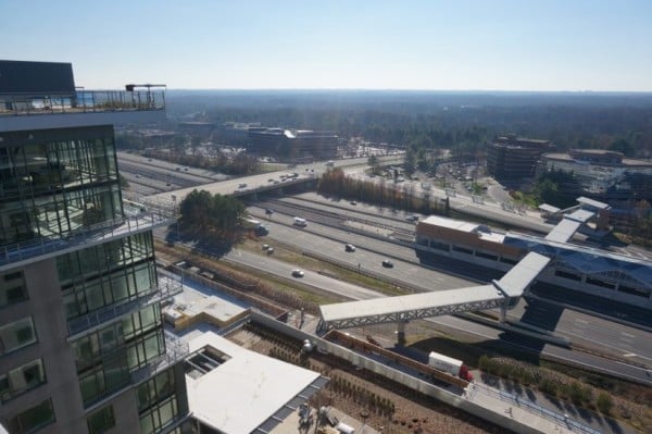 Wiehle-Reston East and Toll Road from above