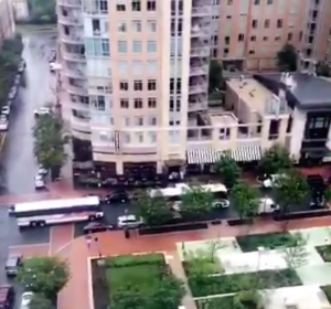 Police escorted buses at RTC/Credit: LoveRunAndPray via Twitter